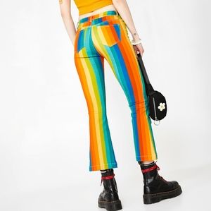 Current Mood kaleidoscope striped flare pants